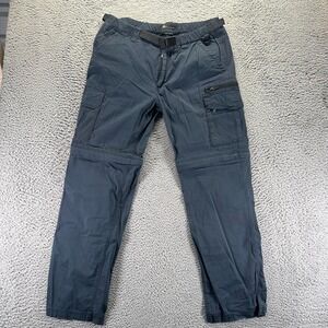 B.C. Clothing Pant Mens XL Blue Cotton Cargo Straight Convertable Hiking Stretch